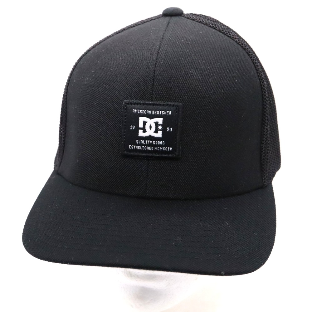 DC Shoes Snapback Hat Heather Grey Rubber Logo Patch Adjustable Skate Cap NEW